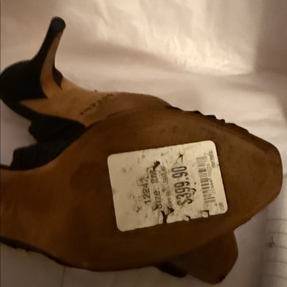 Jimmy Choo Black satin Swarovski Embellished Slingback Heels - Picture 6 of 7